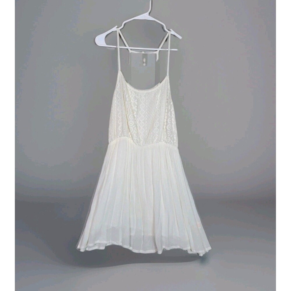 True Destiny Ivory Sleeveless Mini Dress Juniors XL Boho Festival Cottagecore